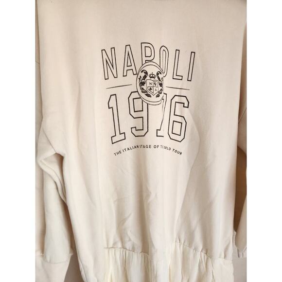 MWT Anthropologie Pilcro Sweatshirt Twofer Mini Dress Sz MP Petite White 9F405 - Picture 5 of 12